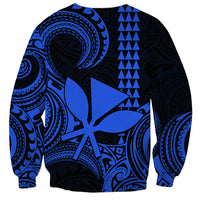 Custom Hawaii Sweatshirt Paradise of the Pacific Tribal Kakau for King Kamehameha Day - Blue - Wonder Print Shop