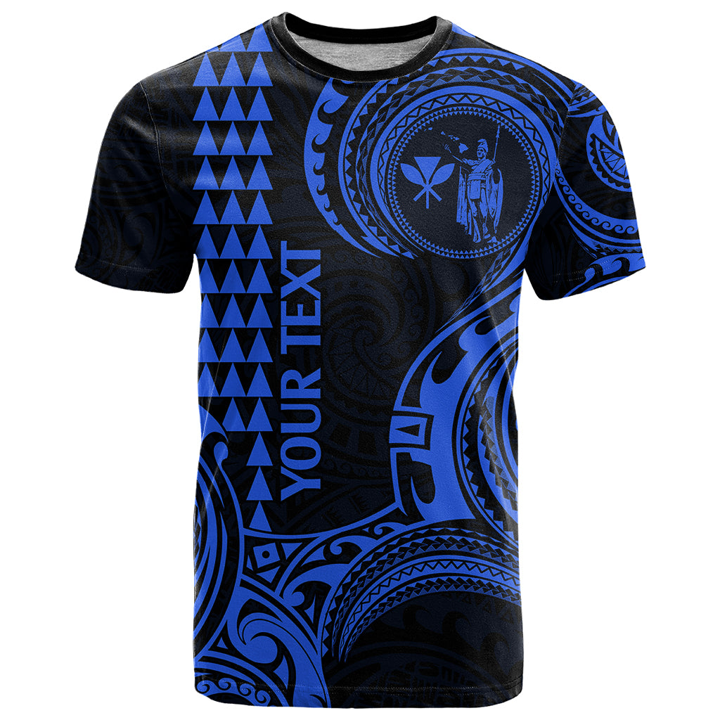 Custom Hawaii T Shirt Paradise of the Pacific Tribal Kakau for King Kamehameha Day - Blue - Wonder Print Shop