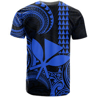 Custom Hawaii T Shirt Paradise of the Pacific Tribal Kakau for King Kamehameha Day - Blue - Wonder Print Shop
