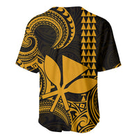 Custom Hawaii Baseball Jersey Paradise of the Pacific Tribal Kakau for King Kamehameha Day - Gold LT9 - Wonder Print Shop