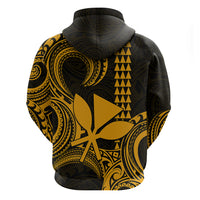 Custom Hawaii Hoodie Paradise of the Pacific Tribal Kakau for King Kamehameha Day - Gold - Wonder Print Shop