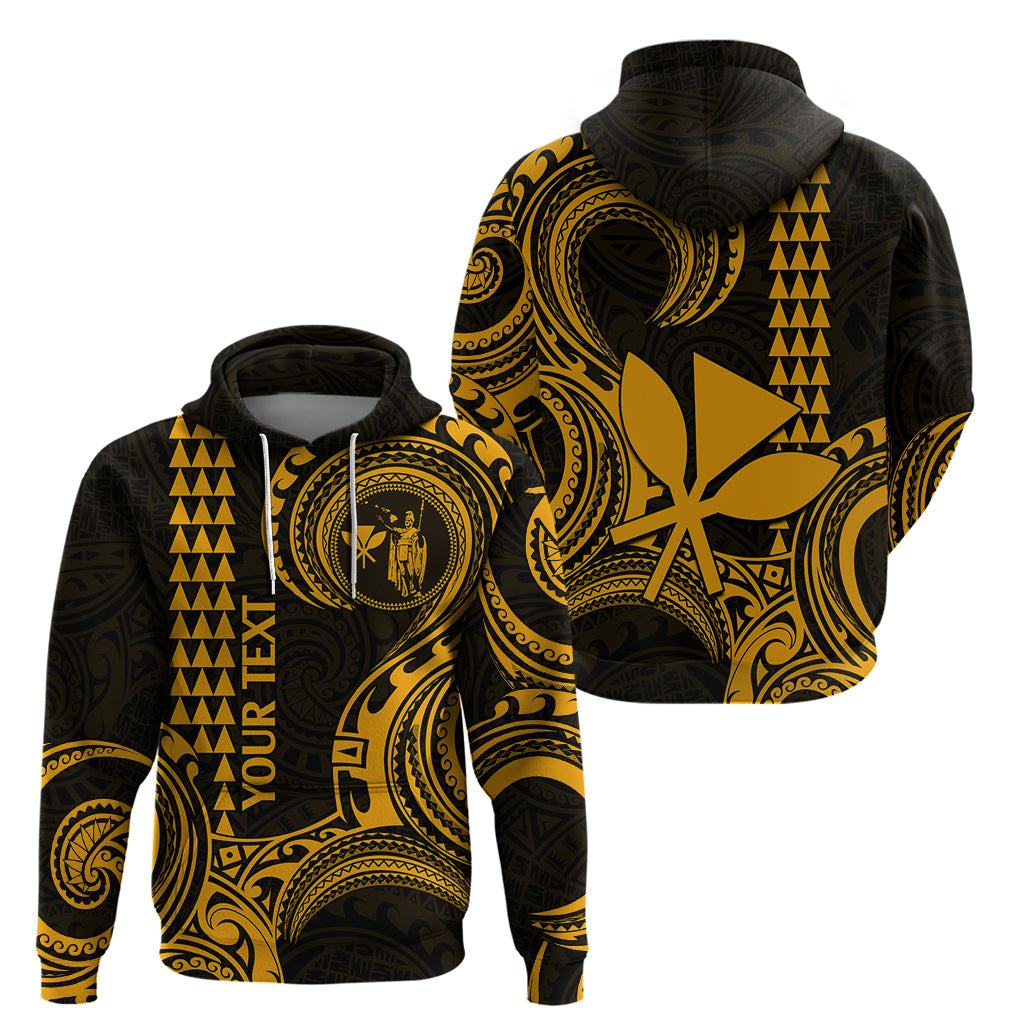 Custom Hawaii Hoodie Paradise of the Pacific Tribal Kakau for King Kamehameha Day - Gold - Wonder Print Shop