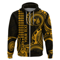 Custom Hawaii Hoodie Paradise of the Pacific Tribal Kakau for King Kamehameha Day - Gold - Wonder Print Shop