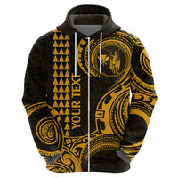 Custom Hawaii Hoodie Paradise of the Pacific Tribal Kakau for King Kamehameha Day - Gold - Wonder Print Shop
