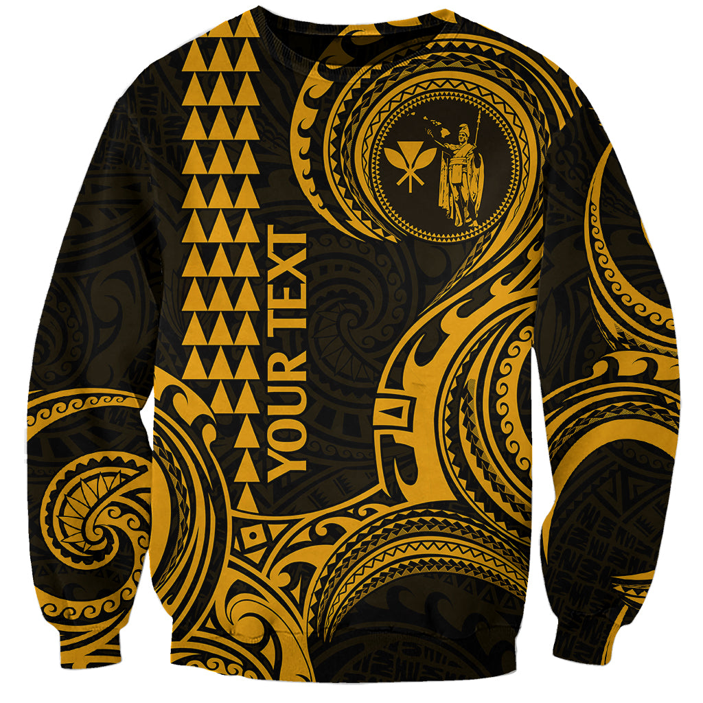 Custom Hawaii Sweatshirt Paradise of the Pacific Tribal Kakau for King Kamehameha Day - Gold - Wonder Print Shop