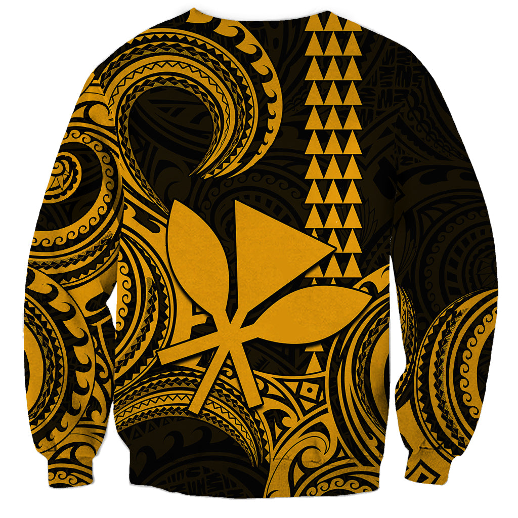 Custom Hawaii Sweatshirt Paradise of the Pacific Tribal Kakau for King Kamehameha Day - Gold - Wonder Print Shop