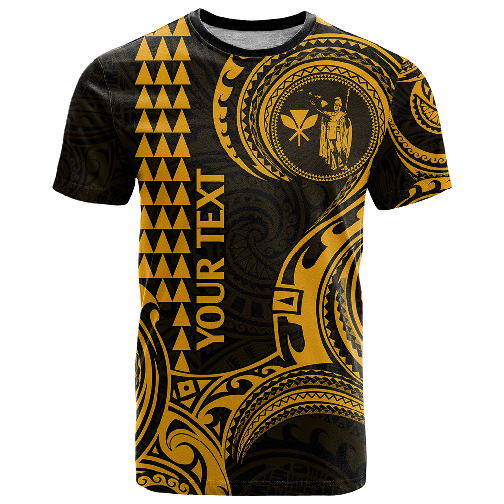 Custom Hawaii T Shirt Paradise of the Pacific Tribal Kakau for King Kamehameha Day - Gold - Wonder Print Shop
