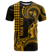 Custom Hawaii T Shirt Paradise of the Pacific Tribal Kakau for King Kamehameha Day - Gold - Wonder Print Shop