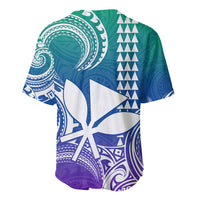 Custom Hawaii Baseball Jersey Paradise of the Pacific Tribal Kakau for King Kamehameha Day - Gradient LT9 - Wonder Print Shop