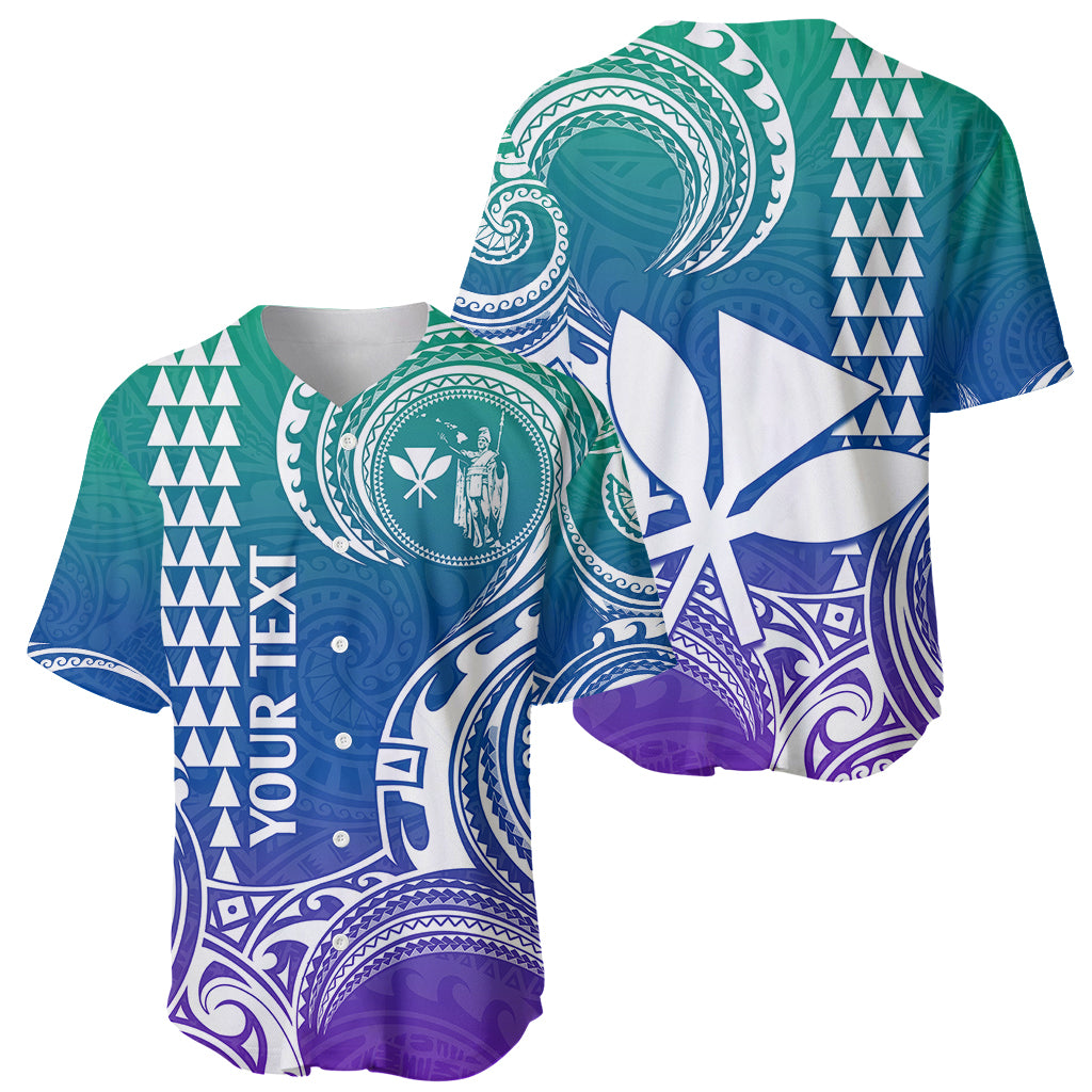 Custom Hawaii Baseball Jersey Paradise of the Pacific Tribal Kakau for King Kamehameha Day - Gradient LT9 - Wonder Print Shop