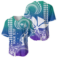 Custom Hawaii Baseball Jersey Paradise of the Pacific Tribal Kakau for King Kamehameha Day - Gradient LT9 - Wonder Print Shop