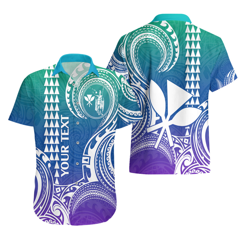 Custom Hawaii Hawaiian Shirt Paradise of the Pacific Tribal Kakau for King Kamehameha Day - Gradient - Wonder Print Shop