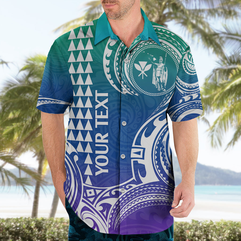 Custom Hawaii Hawaiian Shirt Paradise of the Pacific Tribal Kakau for King Kamehameha Day - Gradient - Wonder Print Shop