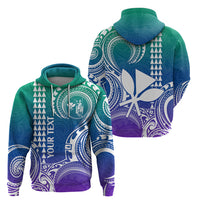 Custom Hawaii Hoodie Paradise of the Pacific Tribal Kakau for King Kamehameha Day - Gradient - Wonder Print Shop