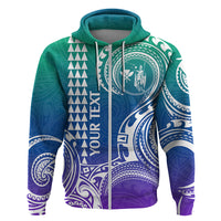 Custom Hawaii Hoodie Paradise of the Pacific Tribal Kakau for King Kamehameha Day - Gradient - Wonder Print Shop