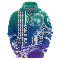 Custom Hawaii Hoodie Paradise of the Pacific Tribal Kakau for King Kamehameha Day - Gradient - Wonder Print Shop