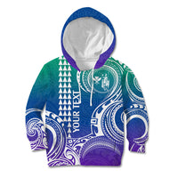 Custom Hawaii Kid Hoodie Paradise of the Pacific Tribal Kakau for King Kamehameha Day - Gradient - Wonder Print Shop