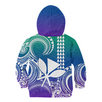 Custom Hawaii Kid Hoodie Paradise of the Pacific Tribal Kakau for King Kamehameha Day - Gradient - Wonder Print Shop