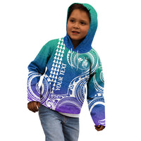Custom Hawaii Kid Hoodie Paradise of the Pacific Tribal Kakau for King Kamehameha Day - Gradient - Wonder Print Shop