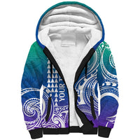 Custom Hawaii Sherpa Hoodie Paradise of the Pacific Tribal Kakau for King Kamehameha Day - Gradient - Wonder Print Shop