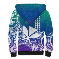 Custom Hawaii Sherpa Hoodie Paradise of the Pacific Tribal Kakau for King Kamehameha Day - Gradient - Wonder Print Shop