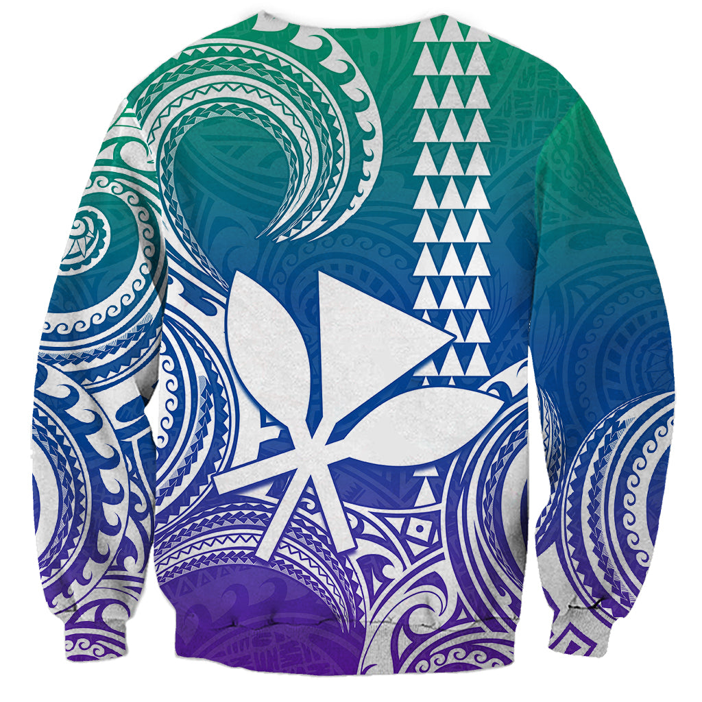 Custom Hawaii Sweatshirt Paradise of the Pacific Tribal Kakau for King Kamehameha Day - Gradient - Wonder Print Shop