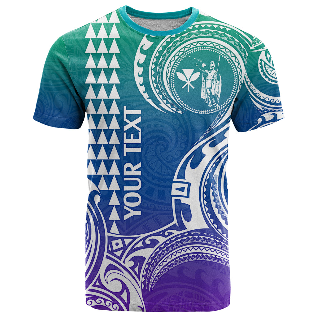Custom Hawaii T Shirt Paradise of the Pacific Tribal Kakau for King Kamehameha Day - Gradient - Wonder Print Shop