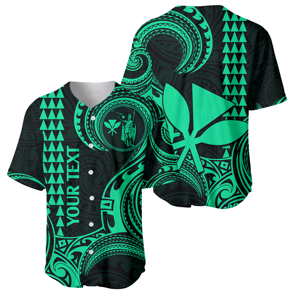 Custom Hawaii Baseball Jersey Paradise of the Pacific Tribal Kakau for King Kamehameha Day - Green LT9 - Wonder Print Shop