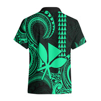 Custom Hawaii Hawaiian Shirt Paradise of the Pacific Tribal Kakau for King Kamehameha Day - Green - Wonder Print Shop