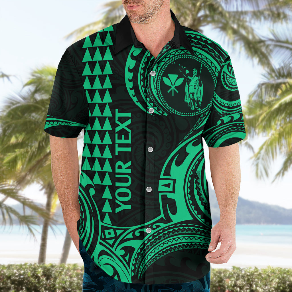 Custom Hawaii Hawaiian Shirt Paradise of the Pacific Tribal Kakau for King Kamehameha Day - Green - Wonder Print Shop