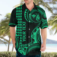 Custom Hawaii Hawaiian Shirt Paradise of the Pacific Tribal Kakau for King Kamehameha Day - Green - Wonder Print Shop