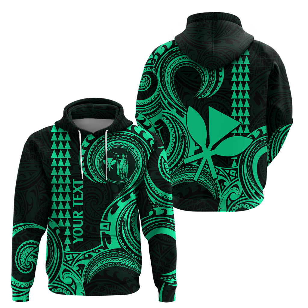 Custom Hawaii Hoodie Paradise of the Pacific Tribal Kakau for King Kamehameha Day - Green - Wonder Print Shop