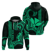 Custom Hawaii Hoodie Paradise of the Pacific Tribal Kakau for King Kamehameha Day - Green - Wonder Print Shop