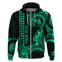 Custom Hawaii Hoodie Paradise of the Pacific Tribal Kakau for King Kamehameha Day - Green - Wonder Print Shop