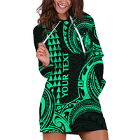 Custom Hawaii Hoodie Dress Paradise of the Pacific Tribal Kakau for King Kamehameha Day - Green - Wonder Print Shop