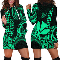 Custom Hawaii Hoodie Dress Paradise of the Pacific Tribal Kakau for King Kamehameha Day - Green - Wonder Print Shop