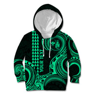 Custom Hawaii Kid Hoodie Paradise of the Pacific Tribal Kakau for King Kamehameha Day - Green - Wonder Print Shop