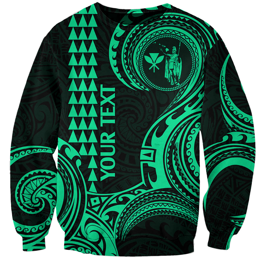Custom Hawaii Sweatshirt Paradise of the Pacific Tribal Kakau for King Kamehameha Day - Green - Wonder Print Shop