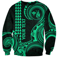 Custom Hawaii Sweatshirt Paradise of the Pacific Tribal Kakau for King Kamehameha Day - Green - Wonder Print Shop