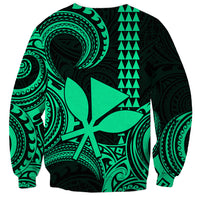Custom Hawaii Sweatshirt Paradise of the Pacific Tribal Kakau for King Kamehameha Day - Green - Wonder Print Shop