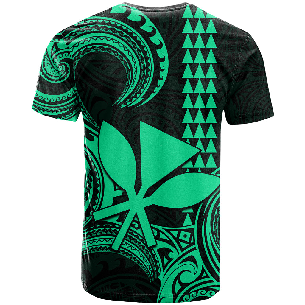 Custom Hawaii T Shirt Paradise of the Pacific Tribal Kakau for King Kamehameha Day - Green - Wonder Print Shop