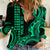 Custom Hawaii Women Casual Shirt Paradise of the Pacific Tribal Kakau for King Kamehameha Day - Green - Wonder Print Shop