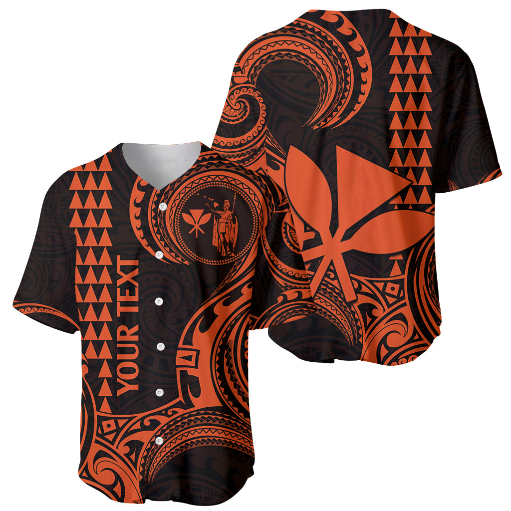 Custom Hawaii Baseball Jersey Paradise of the Pacific Tribal Kakau for King Kamehameha Day - Orange LT9 - Wonder Print Shop