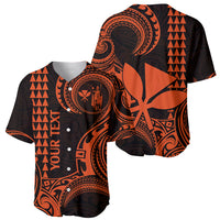 Custom Hawaii Baseball Jersey Paradise of the Pacific Tribal Kakau for King Kamehameha Day - Orange LT9 - Wonder Print Shop