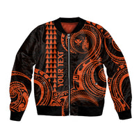 Custom Hawaii Bomber Jacket Paradise of the Pacific Tribal Kakau for King Kamehameha Day - Orange LT9 - Wonder Print Shop