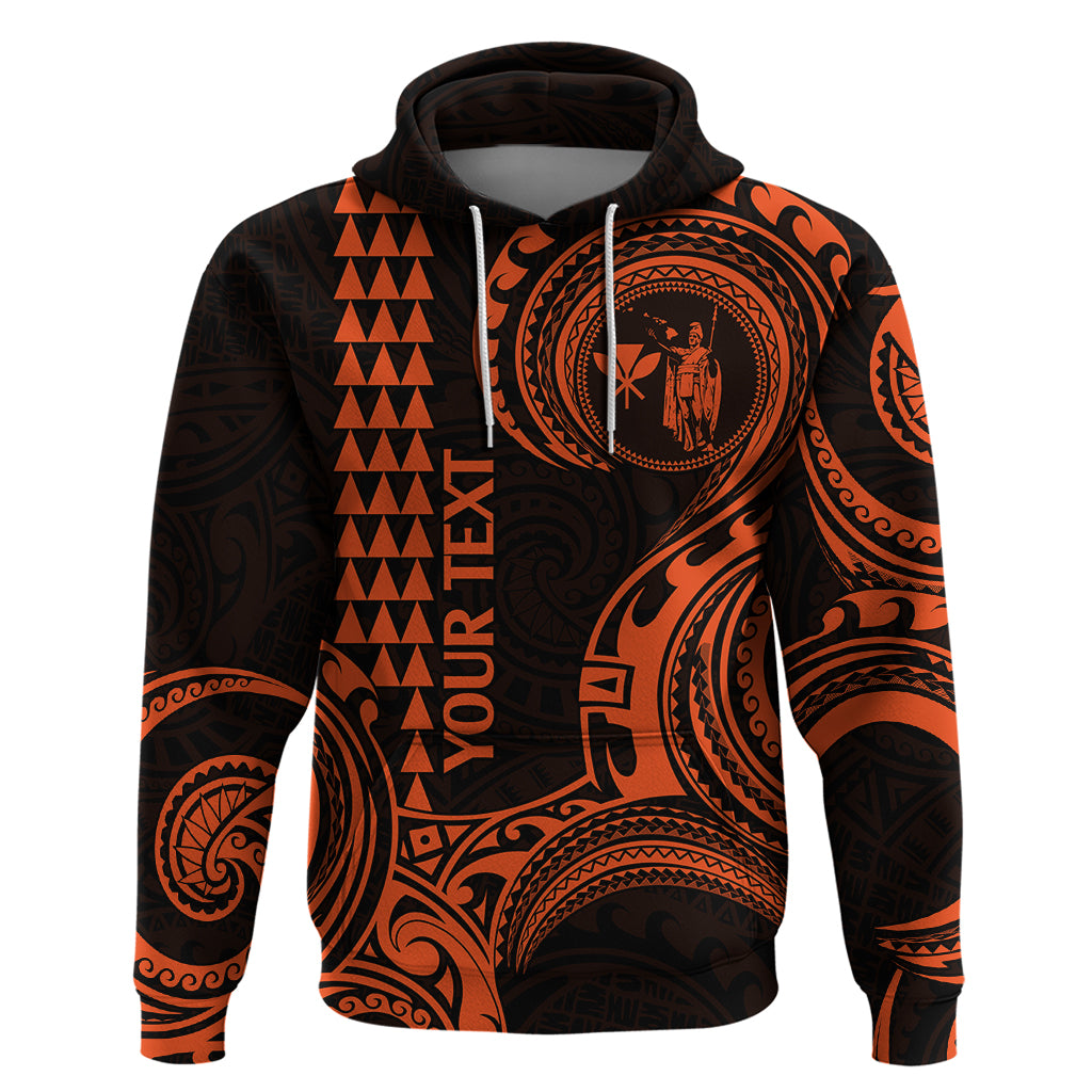 Custom Hawaii Hoodie Paradise of the Pacific Tribal Kakau for King Kamehameha Day - Orange - Wonder Print Shop