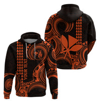 Custom Hawaii Hoodie Paradise of the Pacific Tribal Kakau for King Kamehameha Day - Orange - Wonder Print Shop