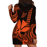 Custom Hawaii Hoodie Dress Paradise of the Pacific Tribal Kakau for King Kamehameha Day - Orange - Wonder Print Shop