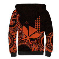 Custom Hawaii Sherpa Hoodie Paradise of the Pacific Tribal Kakau for King Kamehameha Day - Orange - Wonder Print Shop