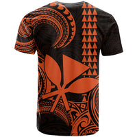 Custom Hawaii T Shirt Paradise of the Pacific Tribal Kakau for King Kamehameha Day - Orange - Wonder Print Shop